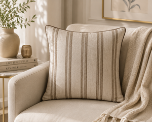 Luxury 100% <b>Linen</b> Woven Striped Cushion Cover | <b>Yarn</b> Dyed Decorative Pillowcase for Home, Sofa, Bedroom & Hotel Decor - Product Image 2