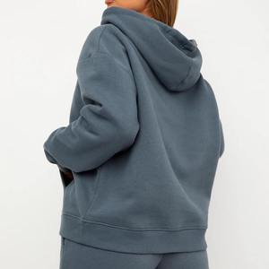 Trendy Queen <b>Women's</b> <b>Black</b> Oversized Hooded <b>Fleece</b> Sweatshirts Long Sleeve Pullover Eco-Friendly Quick Dry Winter Printed Front - Product Image 2