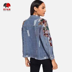 Ryan Pro Gear <b>Customized</b> <b>Denim</b> <b>Jacket</b> For Women Breathable and Comfortable Fabric with <b>Customized</b> Logo OEM Design - Product Image 2