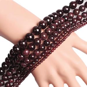 ลูกปัดพลอยโกเมนสีแดงธรรมชาติทรงกลม รับรองโดย IGI สำหรับทำเครื่องประดับ สร้อยข้อมือ สร้อยคอ DIY ขายส่งเครื่องประดับ - Product Image 3