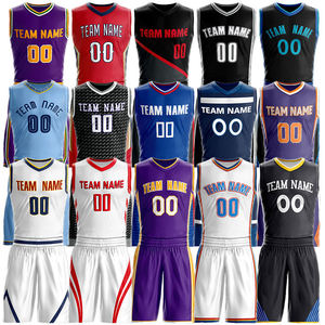 Set Jersey Basket Personalisasi, Pakaian Olahraga Bernapas, Seragam Tim Profesional - Product Image 1