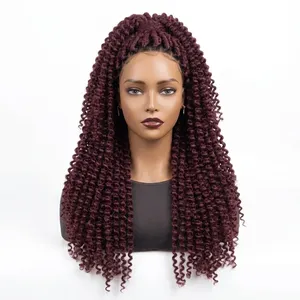 Deep Burgundy Curly Human Hair Weave Virgin Remy Indian Soft Double Drawn Bulk Hair Customize Size - Product Image 4