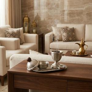 Elegante Quemador de Incienso de Metal Martillado, Cáliz Vintage para Oud con Tarro de Almacenamiento y Bandeja para Decoración Árabe de Lujo y Regalos - Product Image 6