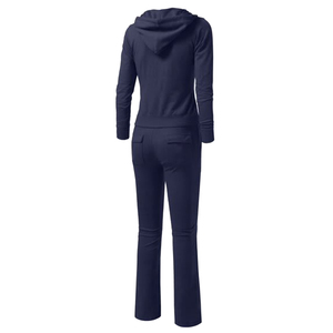 Conjunto Deportivo de Dos Piezas para Mujer, con Capucha, de Algodón, Corte Holgado, Largo, con Logotipo Estampado en la Parte Delantera, para Otoño, Calidad Premium - Product Image 2