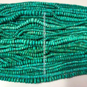 Perles de pierres précieuses facettées en turquoise naturelle d'Arizona bleue de 3 mm et 4 mm, certifiées IGI, pour la fabrication de bijoux, fournisseur régulier en gros - Product Image 1