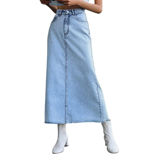 Factory Wholesale High Waist Long Baggy Skirt Maxi Style Ladies Long <b>Denim</b> Cotton Jeans Korean <b>Stretch</b> Women's Skirts New High - Product Image 5