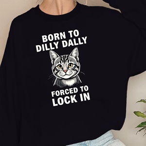 Born to Dilly Dally Sweats décontractés pour femmes Tissu tricoté imprimé - Product Image 3