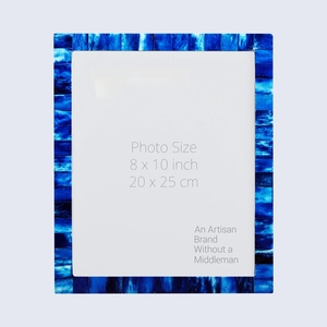 Marco de Fotos Personalizado con Incrustaciones de Hueso |   Decoración de Hogar de Lujo Hecha a Mano - Product Image 1