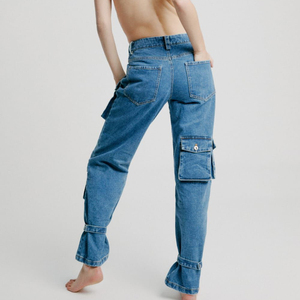 Precio al por mayor, nueva llegada, muy demandados, la mejor fabricación, jeans casuales de mujer con múltiples bolsillos, alta calidad, 100% algodón - Product Image 2