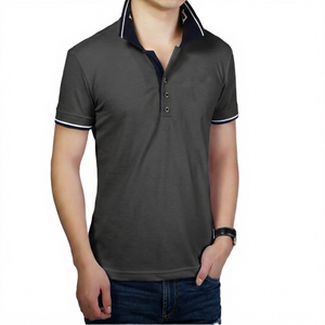 Polo de Manga Corta Blanco para Hombre con Corte Regular Azul Marino, Camiseta Informal de Algodón de Punto - Product Image 6