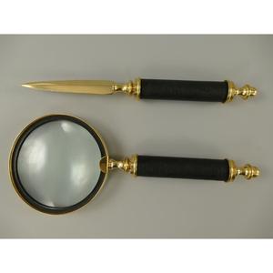 Fournitures de bureau de luxe : Loupe et ouvre-lettre à prise facile, Loupe dorée, Articles nautiques - Product Image 1