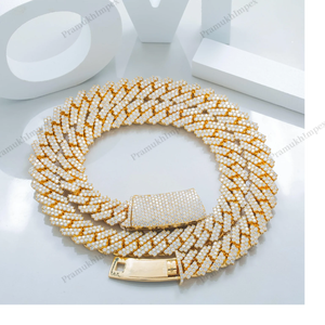 14 MM 22 inches Elegant <b>Iced</b> <b>Out</b> Cuban Link <b>Chain</b> 925 Sterling Silver Extended Clasp Hip Hop <b>Chain</b> Thick Miami Luxury Statement - Product Image 3