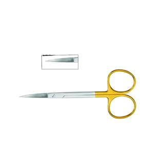 Tijeras Iris Rectas T.C. Doradas de 115 mm 04-520-115, Instrumento Quirúrgico Manual de Acero Inoxidable Reutilizable para Corte de Precisión - Product Image 4