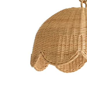 Cottagecore Style Wavy Rattan Lampshade French Country Pendant <b>Light</b> Cover Elegant Straw Woven Ceiling Hanging <b>Chandelier</b> - Product Image 3