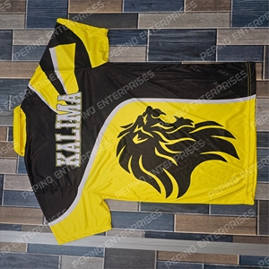Men's Short Sleeve Sporty for <b>Shirt</b> with Front Logo Pocket Design Black Yellow <b>Lion</b> Print Quick Dry Polyester Regular Fit - Product Image 2