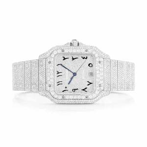 Reloj de Moissanita Iced Out con Diamantes VVS, Diseño Hip Hop Urbano, Acero Inoxidable, Cuarzo, Correa de 20mm, Esfera de Cristal, Moda - Product Image 1