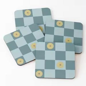 Home Style Enamel Sticker Wooden <b>Coasters</b> <b>Set</b> For Drink Placement Surface Protection - Product Image 1