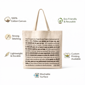 Bolsa de Compras de Algodón Ecológica, Reutilizable, Biodegradable, Personalizable en Colores, con Diseño Impreso en Serigrafía, para Uso Diario - Product Image 6