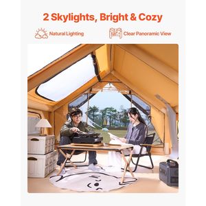 Carpa Inflable de Lujo para Glamping de 5-8 Personas, Fácil de Instalar con Bomba Manual, 2 Claraboyas y Toldo - Product Image 2