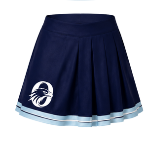 Ensemble uniforme de cheerleading bleu marine et blanc sublimé à manches longues avec jupe plissée – Tenue de sport athlétique pour entraînement et performance - Product Image 6