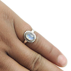 Handmade Rainbow Moonstone Gemstone <b>Ring</b> Crafted From Solid <b>925</b> Sterling <b>Silver</b> Bohemian Design <b>Ring</b> Perfect Gift For Everyone - Product Image 4