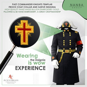 Insignia Dorada de la Manga del Abrigo de los Caballeros Templarios Anteriores Comandantes |   Accesorios de los Caballeros Templarios - Product Image 3