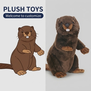 Peluche de <span class=keywords><strong>castor</strong></span> réaliste personnalisable en gros, adorable jouet en peluche d'animal sauvage pour l'éducation scientifique - Product Image 1
