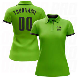 Polo de golf personnalisé, respirant et anti-transpiration, pour l'entraînement et les loisirs, vert fluo et noir - Product Image 5