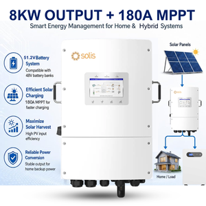 Kit complet de système solaire hybride de secours 8KW triphasé avec <span class=keywords><strong>onduleur</strong></span> Solis 15KWH 100A, batterie LiFePO4 et panneau mono. - Product Image 2