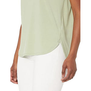 Camisetas Básicas Atemporales de Cuello Redondo a Cuadros para Mujer, Venta al por Mayor, Mezcla de Poliéster/Algodón, Estilo Urbano Oversize, Opciones de Verano - Product Image 2