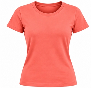 T-shirt à manches courtes et col rond pour femme, couleur unie, haut décontracté pour le yoga - Product Image 1
