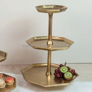 AmazonBest Seller Luxurious Two-<b>Tier</b> Metal <b>Cake</b> Server Stand Dishwasher Safe Eco-Friendly Customised for Weddings Appetisers - Product Image 3