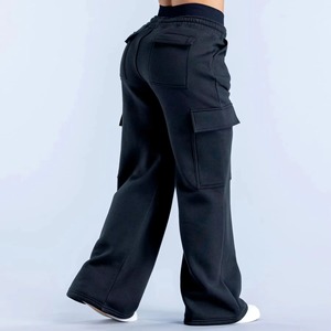 Women's Casual High Waist Joggers Loose Fit Straight Leg Draped <b>Trousers</b> with Elastic Waist <b>Drawstring</b> Solid Pattern Pants - Product Image 5