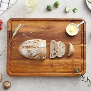 Planche à découper rectangulaire en bois massif, surface lisse, pour la préparation et le service des aliments en cuisine, planche robuste pour la viande - Product Image 5