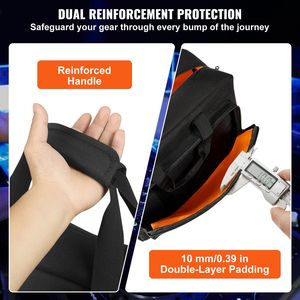 Borsa Imbottita per Mixer DJ in Tessuto Oxford 1200D con Tracolla Rimovibile da 1,5 m, Tasca Portaoggetti da 1 cm per Trasporto Attrezzatura DJ - Product Image 4