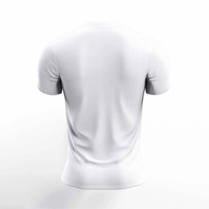 เสื้อยืดคอกลมแขนสั้นสีขาวสำหรับผู้ชาย ทรงปกติ ผ้าเจอร์ซีย์ถัก สีพื้น ดีไซน์เรียบง่าย - Product Image 1