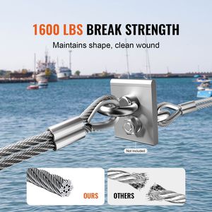 Cavo in acciaio inossidabile 304 da 30,5 m (100 piedi) con diametro di 1/8 di pollice, 124 accessori e 7x7 filamenti, resistenza alla rottura di 1600 libbre - Kit fune metallica - Product Image 3