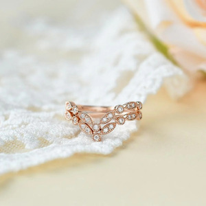 แหวนเพชรทรงกลมสีโรสโกลด์สำหรับปลูกในห้องแล็บเชฟรอนสุดหรู - Product Image 4