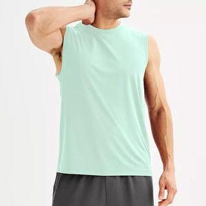 Camiseta sin mangas ligera para hombre, de color liso, personalizable, de secado rápido, 100% algodón, transpirable, muy vendida. - Product Image 1