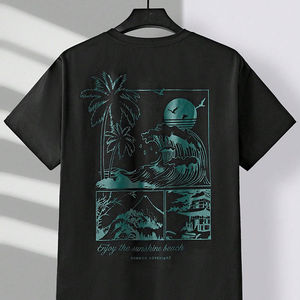 Ensemble tendance pour homme, été, coton, t-shirt à manches courtes et short - Product Image 4