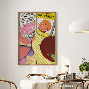 Arte de pared navideño, póster vintage de pomelo y cítricos, decoración de pared retro para cocina, impresión en lienzo - Product Image 2