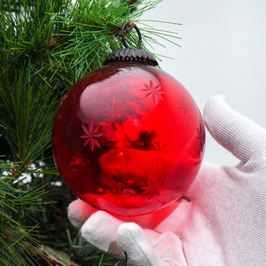 Adorno Colgante de Cristal Rojo Decorativo al por Mayor con Diseño de Estrella, Adorno Facetado Vintage para Decoración de Árboles Navideños - Product Image 3