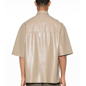 Sobrecamisa de Cuero de Cordero de Primera Calidad para Hombre, Diseño con Botones Frontales, Acabado Suave, Prenda Moderna, Fabricación Personalizada, Fábrica OEM ODM - Product Image 2