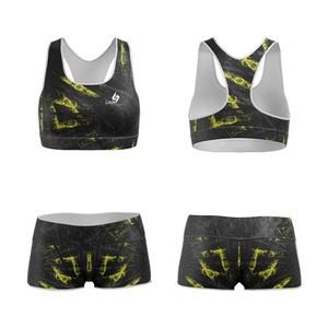 Ensemble de sport et fitness personnalisé léger et sans couture avec ceinture élastique, débardeur et short de gym, séchage rapide et respirant, pour le yoga - Product Image 2