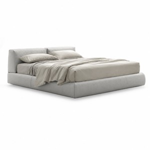 Luxury Modern Upholstered Platform <b>Bed</b> <b>King</b> Size | Italian Minimalist Soft <b>Bed</b> <b>Frame</b> | Contemporary Designer Bedroom Furniture - Product Image 1