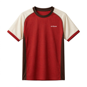 Maillot de football unisexe Amkoor en polyester respirant, imprimé numériquement, marron et blanc, pour adulte, détection par aiguille - Product Image 1