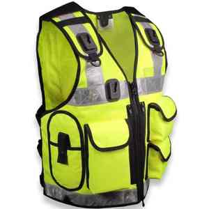 Gilet de sécurité haute visibilité avec fermeture éclair avant, prix abordable, gilets de sécurité personnalisés, gilet tactique haute visibilité - Product Image 2