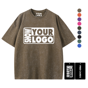 T-shirts délavés 230 g/m² pour hommes et femmes, personnalisables avec votre logo ou impression, étiquettes OEM gratuites avec votre logo, nouvelle collection - Product Image 3