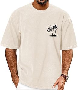 เสื้อยืดแขนสั้นผู้ชาย ทรงหลวม คอกลม สไตล์ลำลอง ผ้าฝ้าย 100% ไม่เป็นขุย - Product Image 1