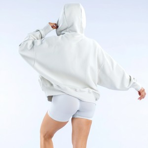 Trendy Women's Heavyweight Pullover Hoodies Long Sleeve <b>Brushed</b> Fleece 100% Cotton Eco-Friendly Casual Wear Comfortable Hoodies - Product Image 2